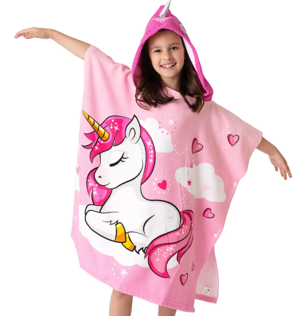 Poncho Infantil Atoalhado Roupão Praia Piscina Banho Menina
