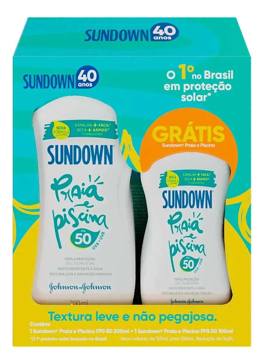 Kit Protetor Solar Sundown Praia Piscina Fps50 200ml + 100ml