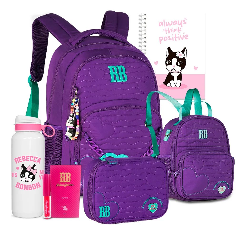 Kit Mochila Rebecca Bonbon Clio 2026 Soft Estojo Lancheira