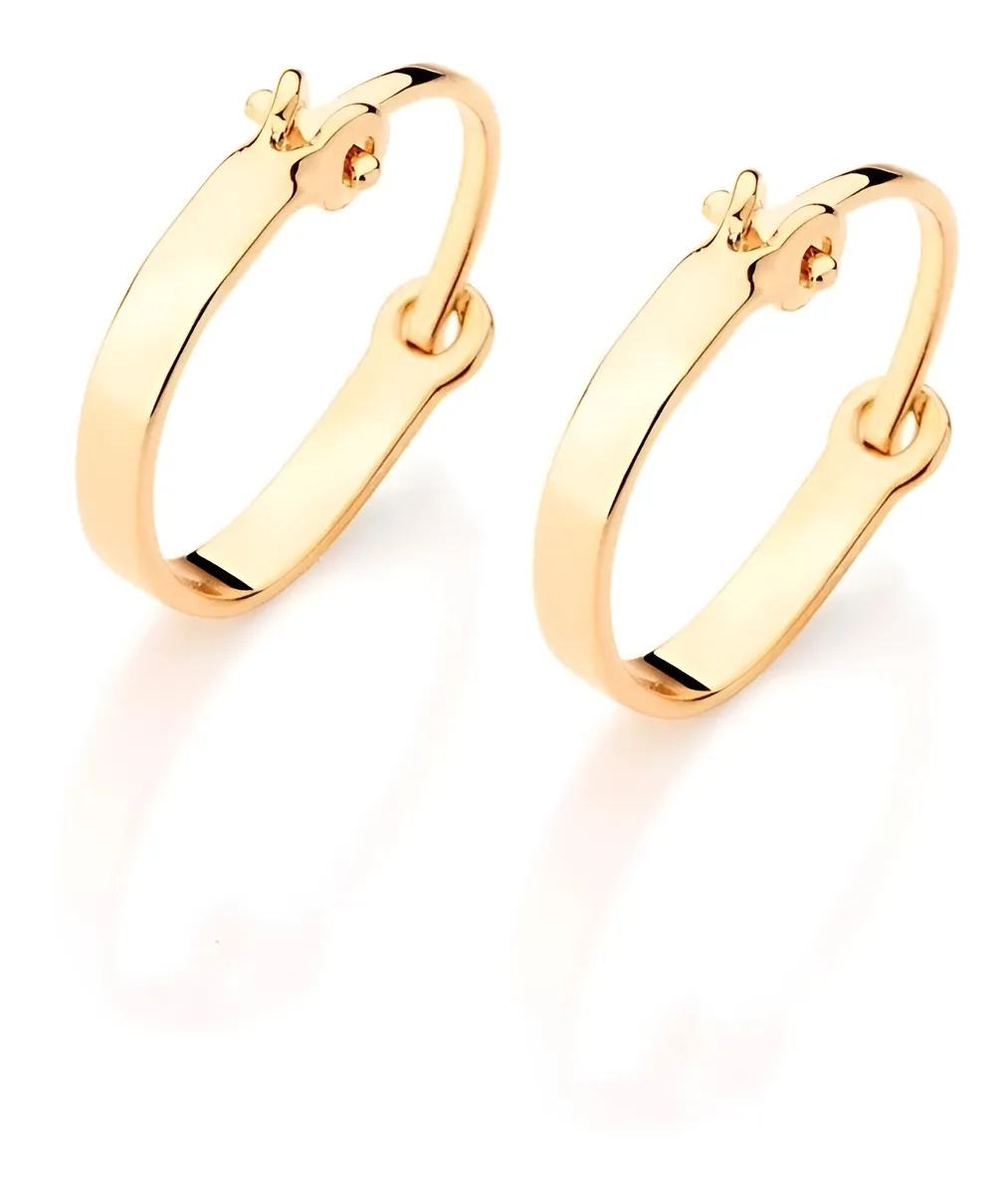 Brinco Argola Pequena Lisa Banhada A Ouro 520293 Rommanel