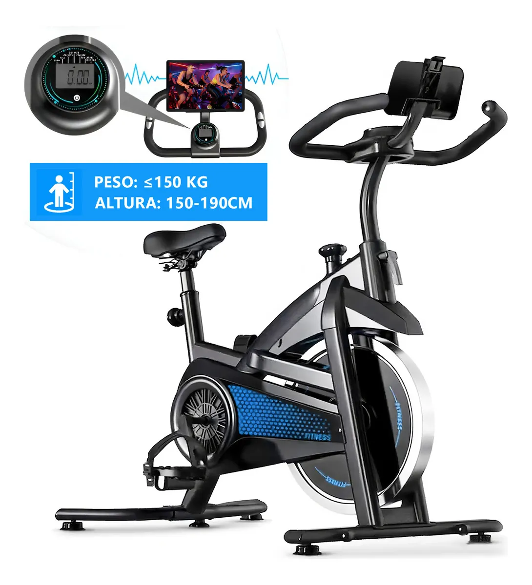 Bicicleta Spinning Petrilaw RT Cardio Volante 8kg Suporta 150kg