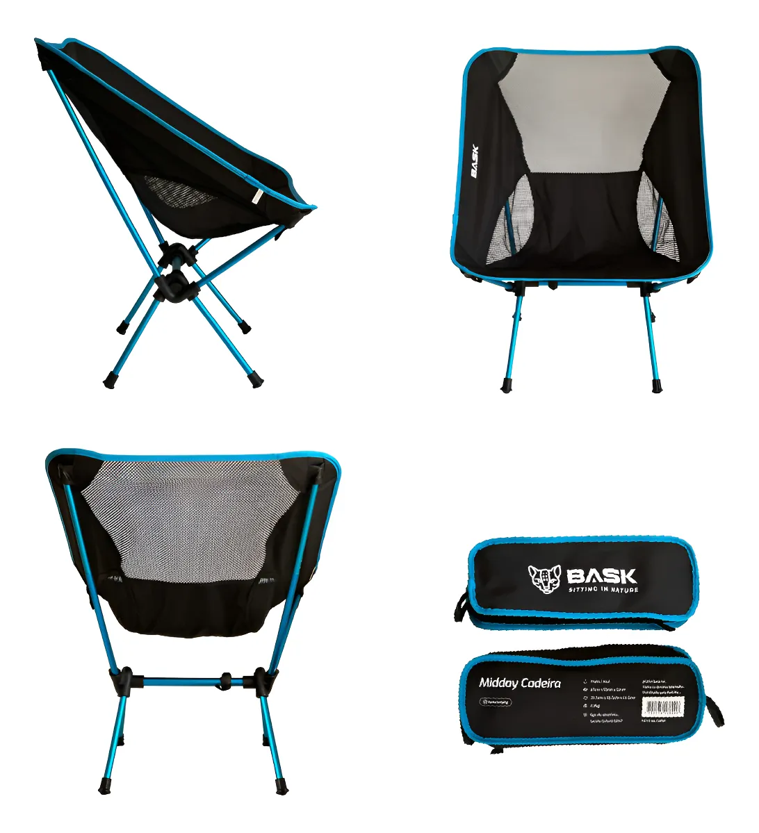 Cadeira Dobrável Portátil Camping Oxford 600d Ultraleve Bask