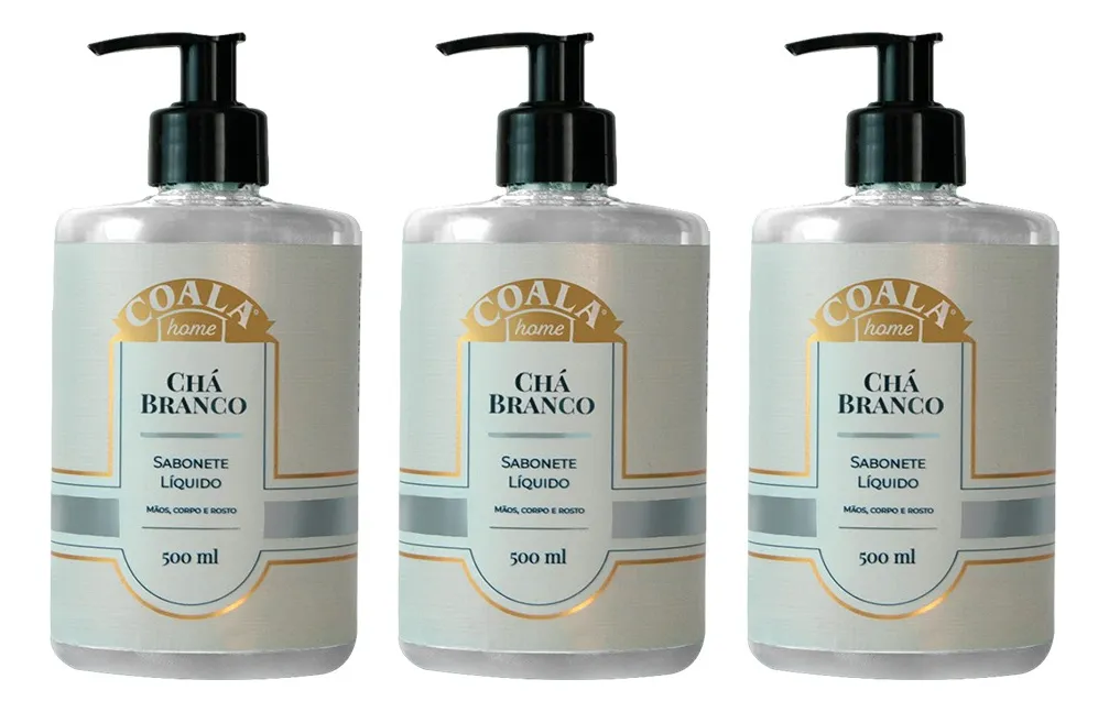 Kit 3 Unid. Sabonete Lí­quido Coala - Chá Branco - 500ml