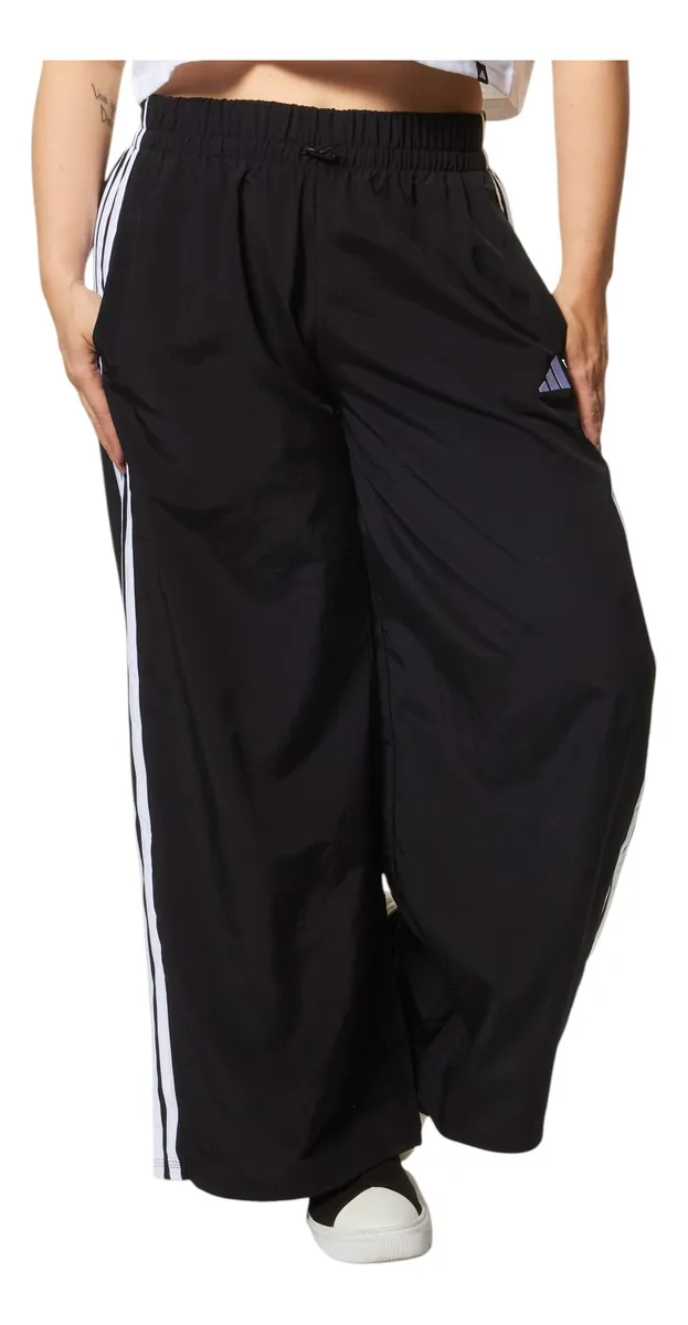Calça Feminina Malha Parachute Três Listras Folgada adidas