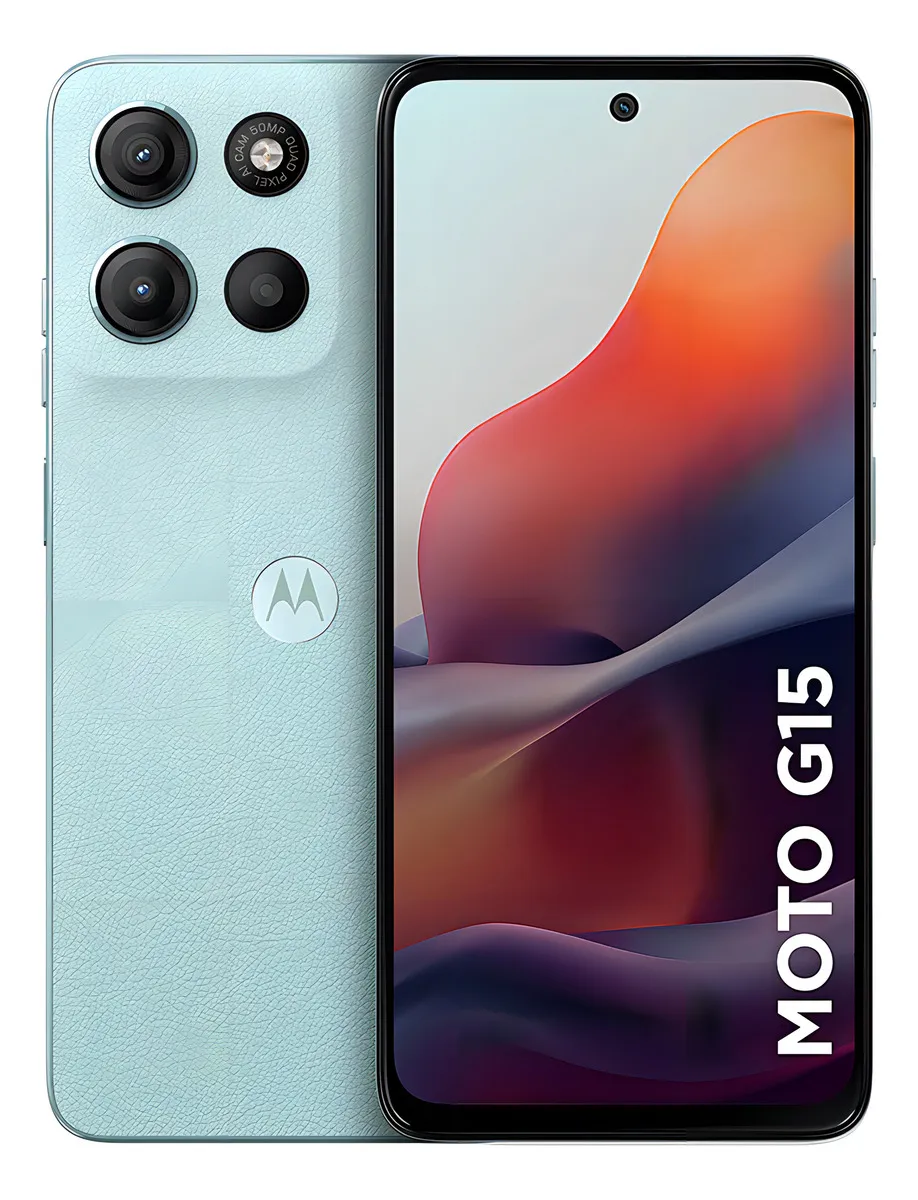 Smartphone Motorola Moto G15 - 128gb 12gb (4gb Ram+8gb Ram Boost) E Camera 50mp Com Ai E Night Vision Bateria De 5200 Mah Tela Fhd+ 6.7 Com Superbrilho Nfc Azul Claro