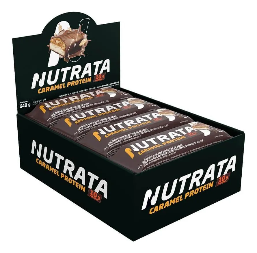 Nutrata Caramel Protein 45g display com 12 barras - Caramel