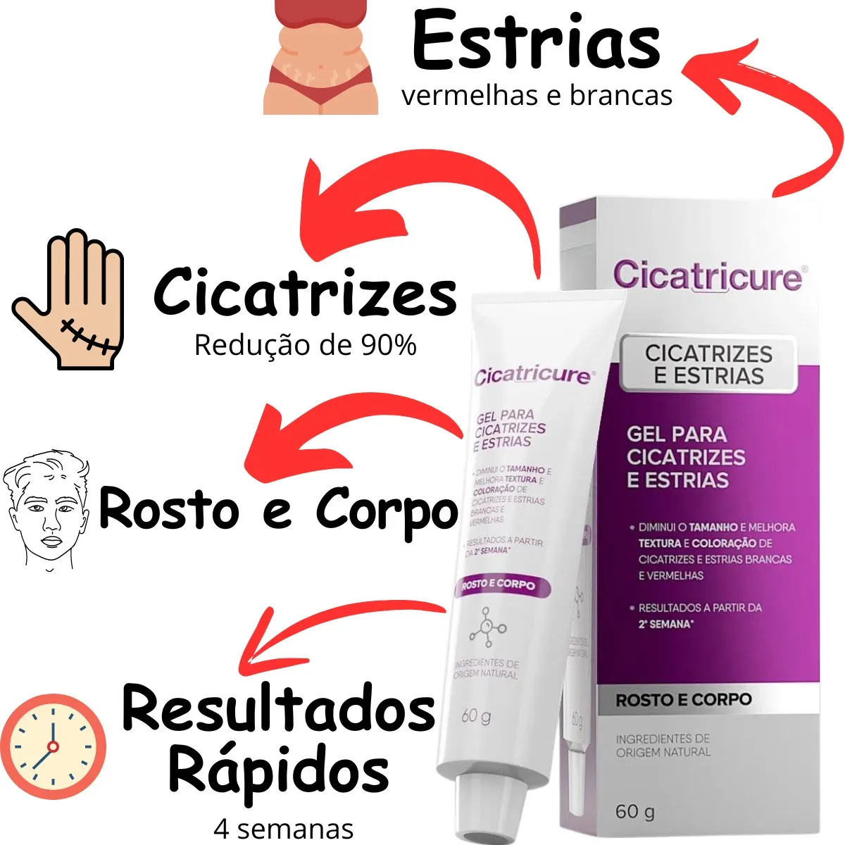 Gel Para Cicatrizes E Estrias Cicatricure - Grande 60g Suave