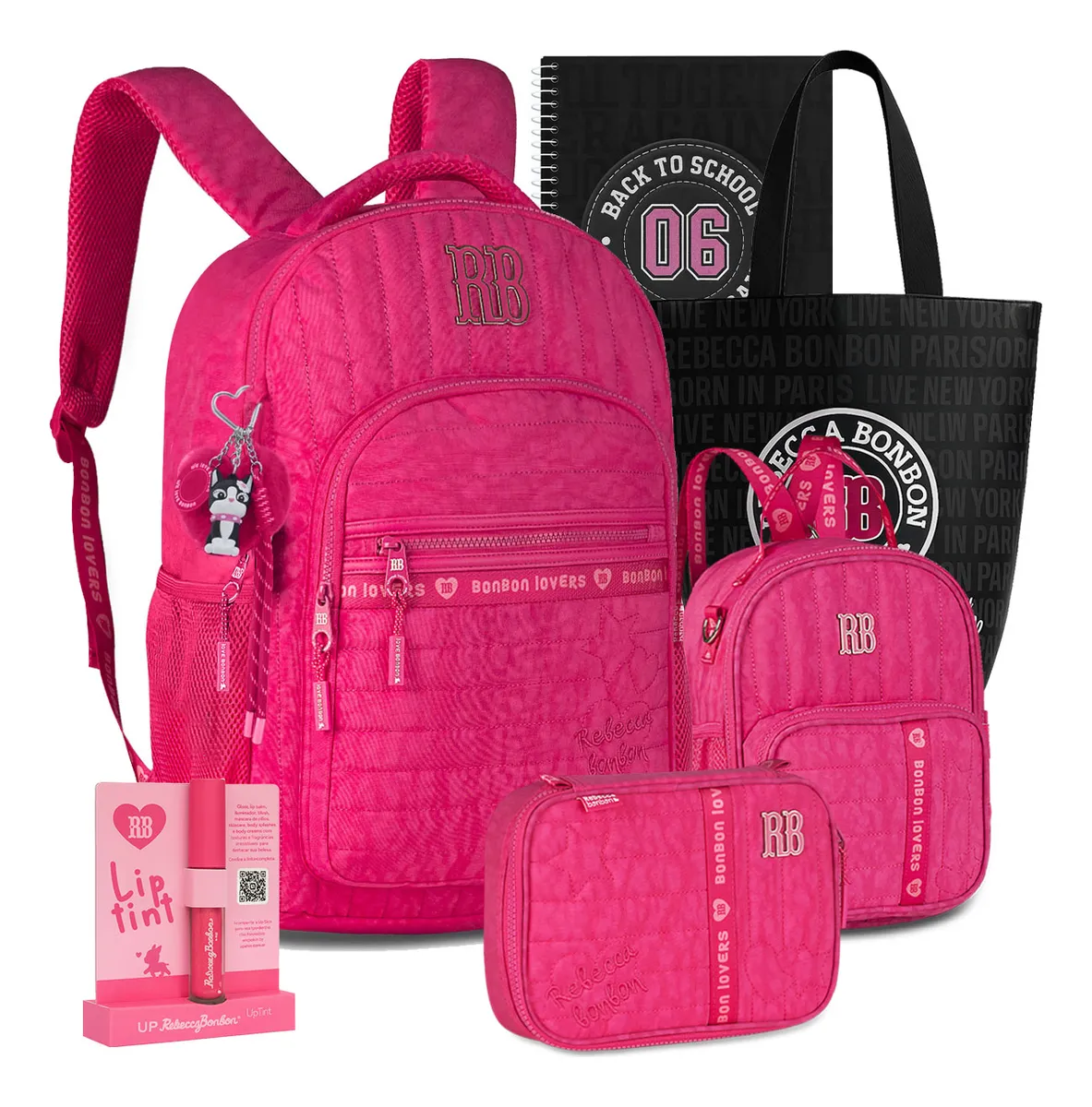 Kit Mochila Lancheira Estojo Rb Rebecca Bonbon Lançamento