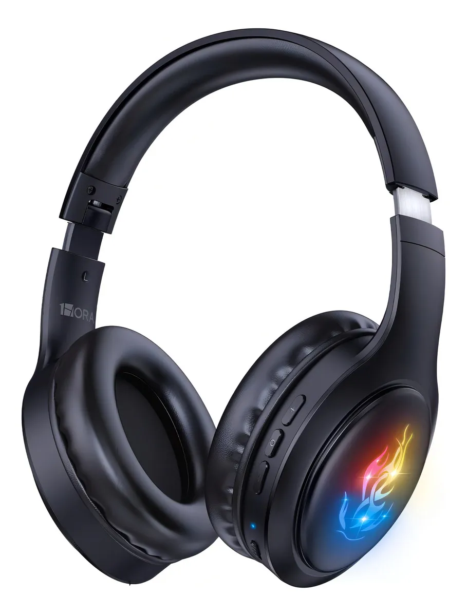 Fone de ouvido Headset Bluetooth 5.3 Sem Fio 1HORA AUT202 Design Dobrável Com Microfone