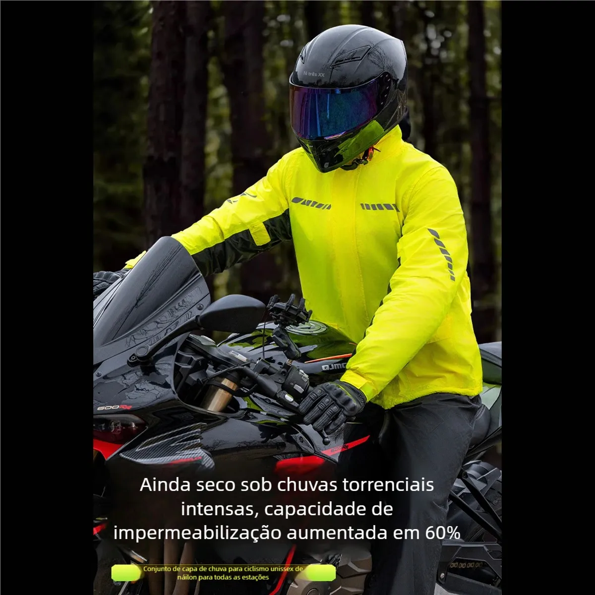 Capa De Chuva Moto Com Capuz Impermeável Motoqueiro Atualiza