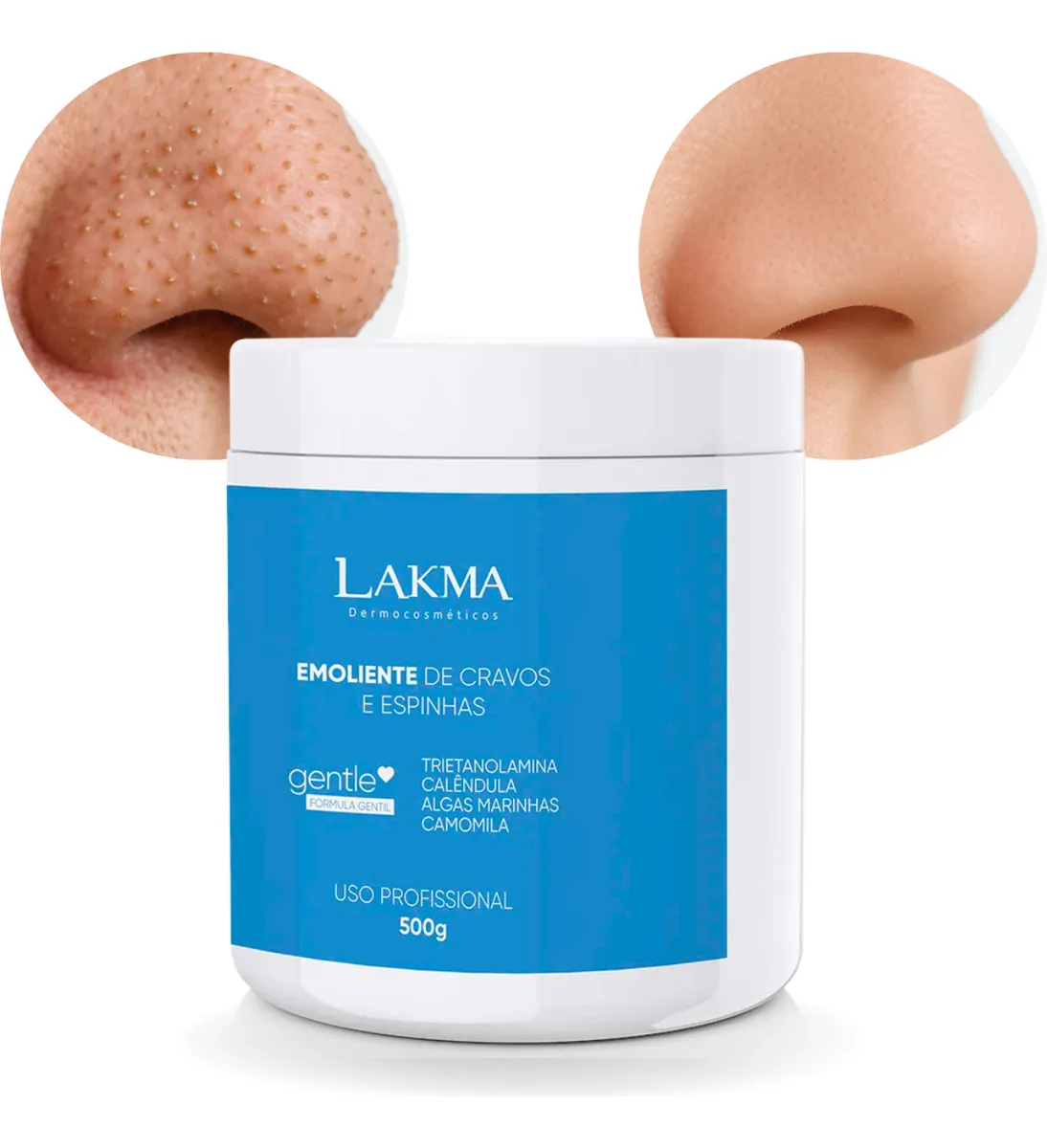Creme Emoliente De Cravos E Espinhas Lakma 500g Limpeza Pele Tipo de pele Normal