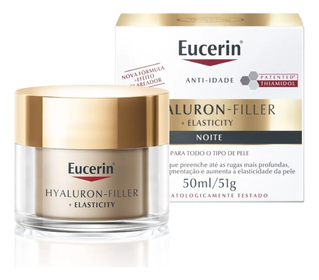EUCERIN Creme Facial Anti-idade Firmador Noite 50ml, Elasticity, Pele Madura, Hyaluron-Filler, Ácido Hialurônico, Antirrugas