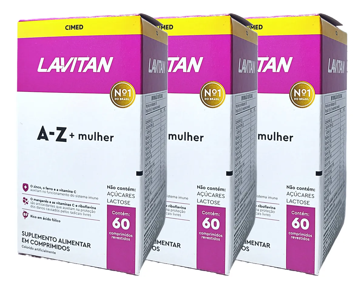 3un Lavitan A-z Mulher Total 180 Comprimidos