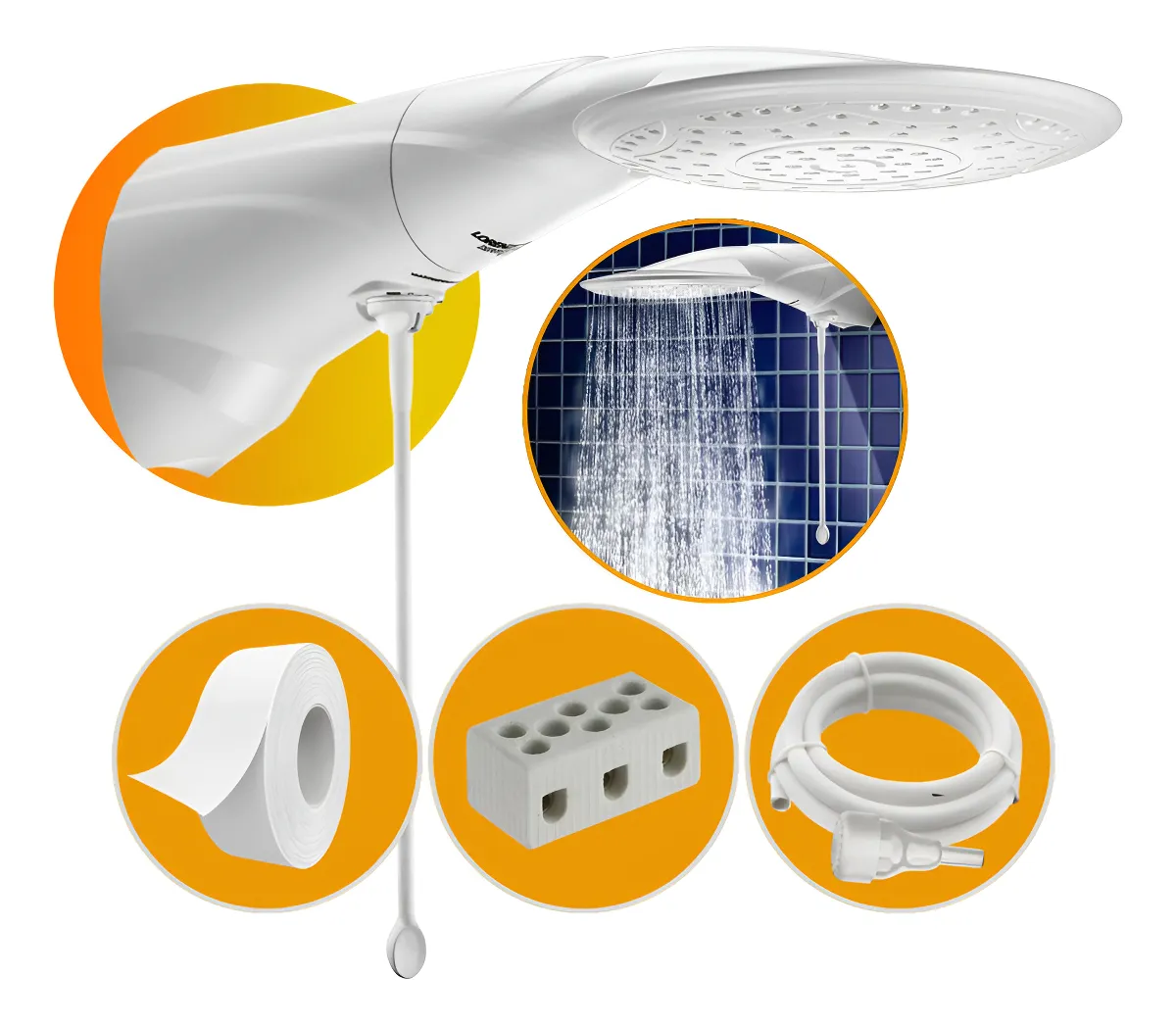 Chuveiro Ducha Lorenzetti Branco Advanced 7500w Eletrônica Branco 220v 7.5 Kw