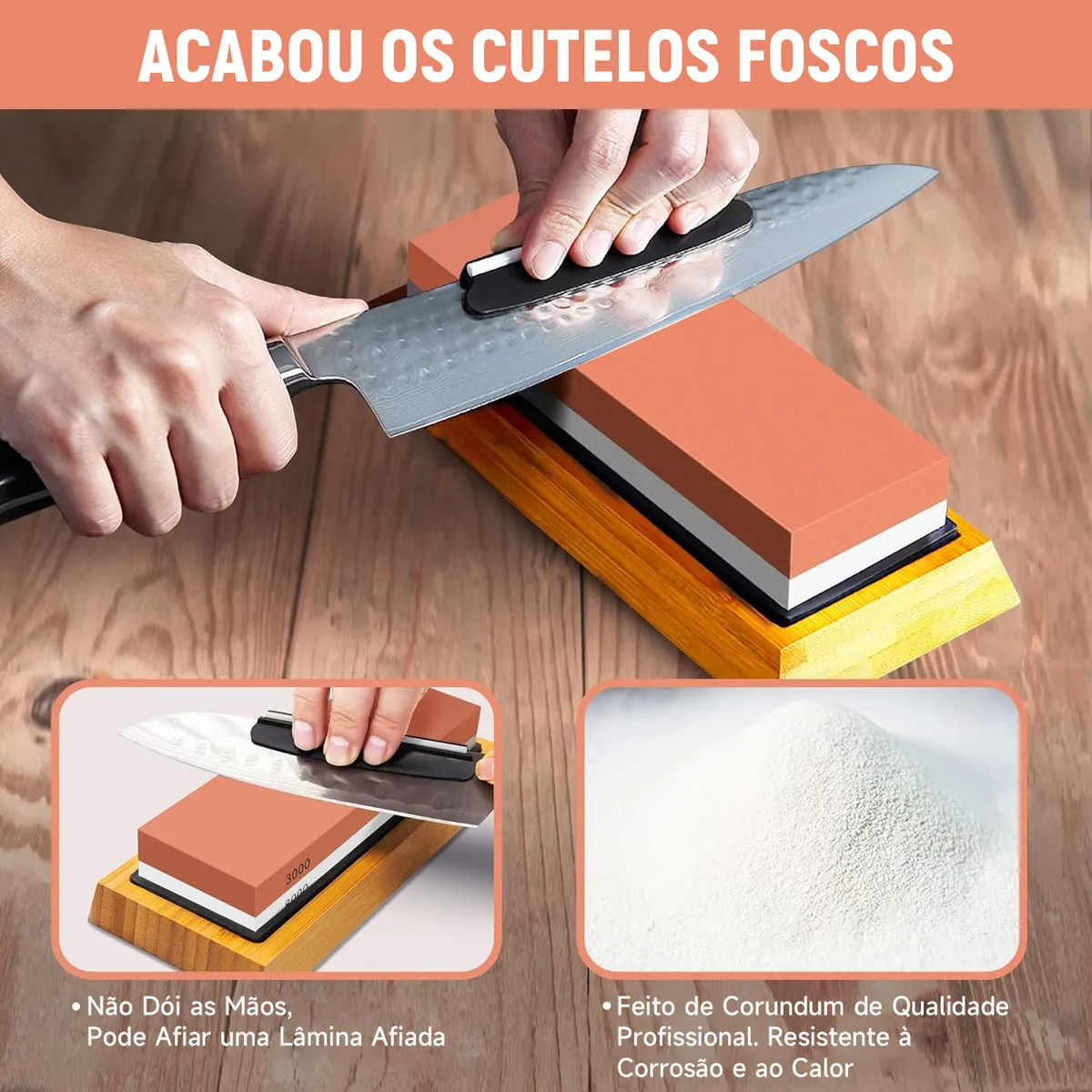 Pedra Afiar Amolar Amolador Faca Moagem 400/1000 3000/8000
