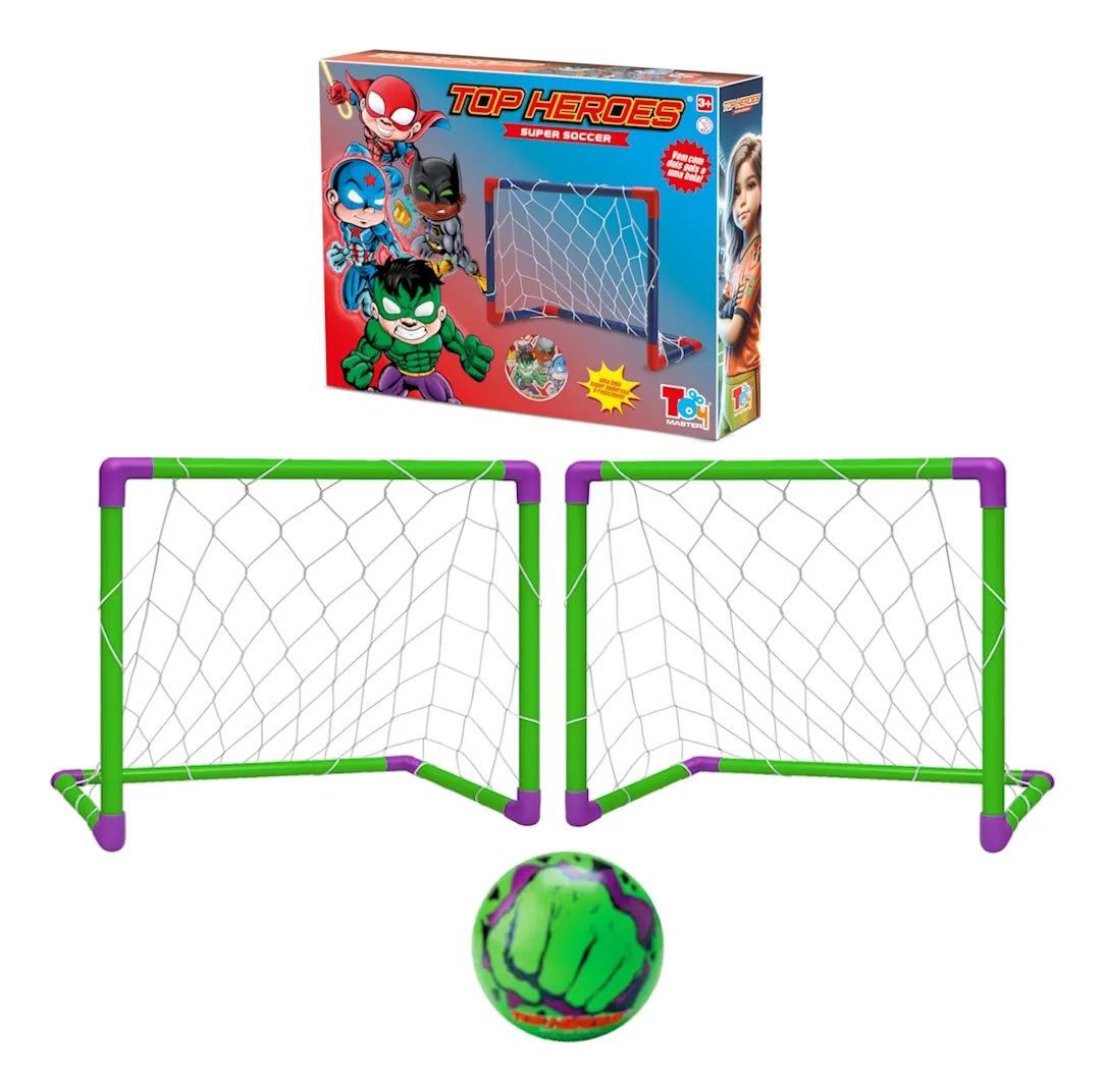 Kit Golzinhos Infantil 2 Traves E Bolinha Futebol Macia Huk