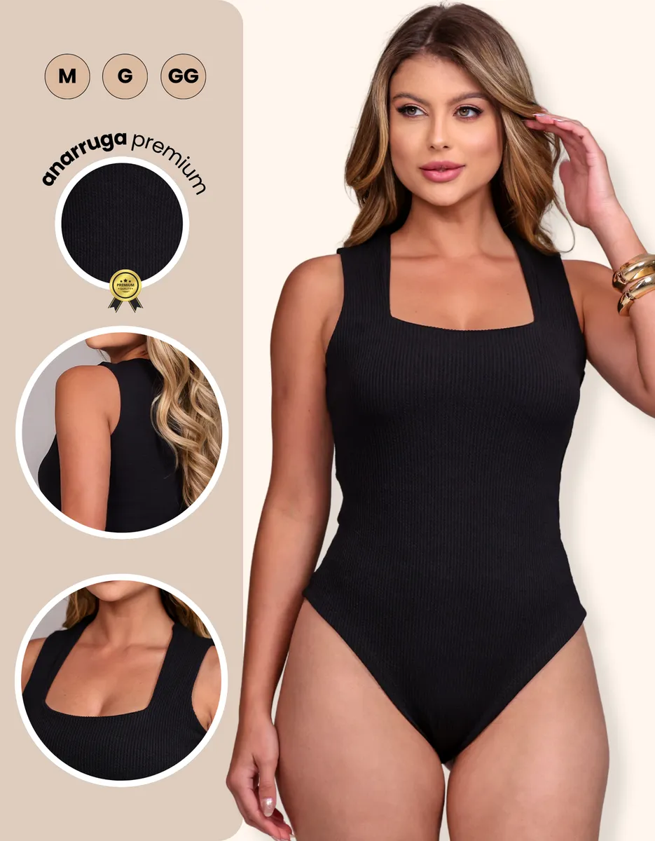 Body Feminino Sexy Cavado Regata Liso Sem Manga M Ao Gg