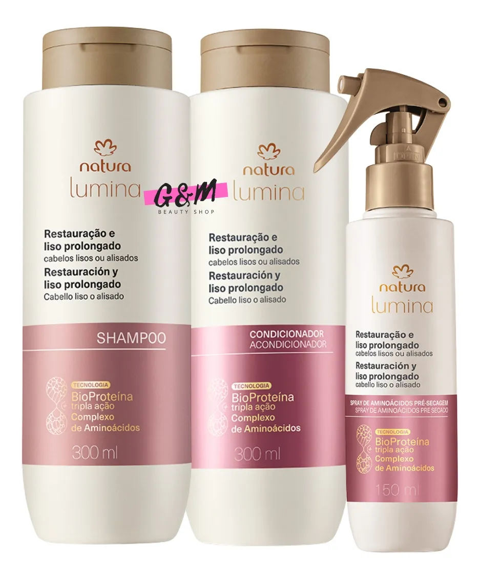 Kit Spray Proteção Térmica Liso Prolongado Lumina Natura