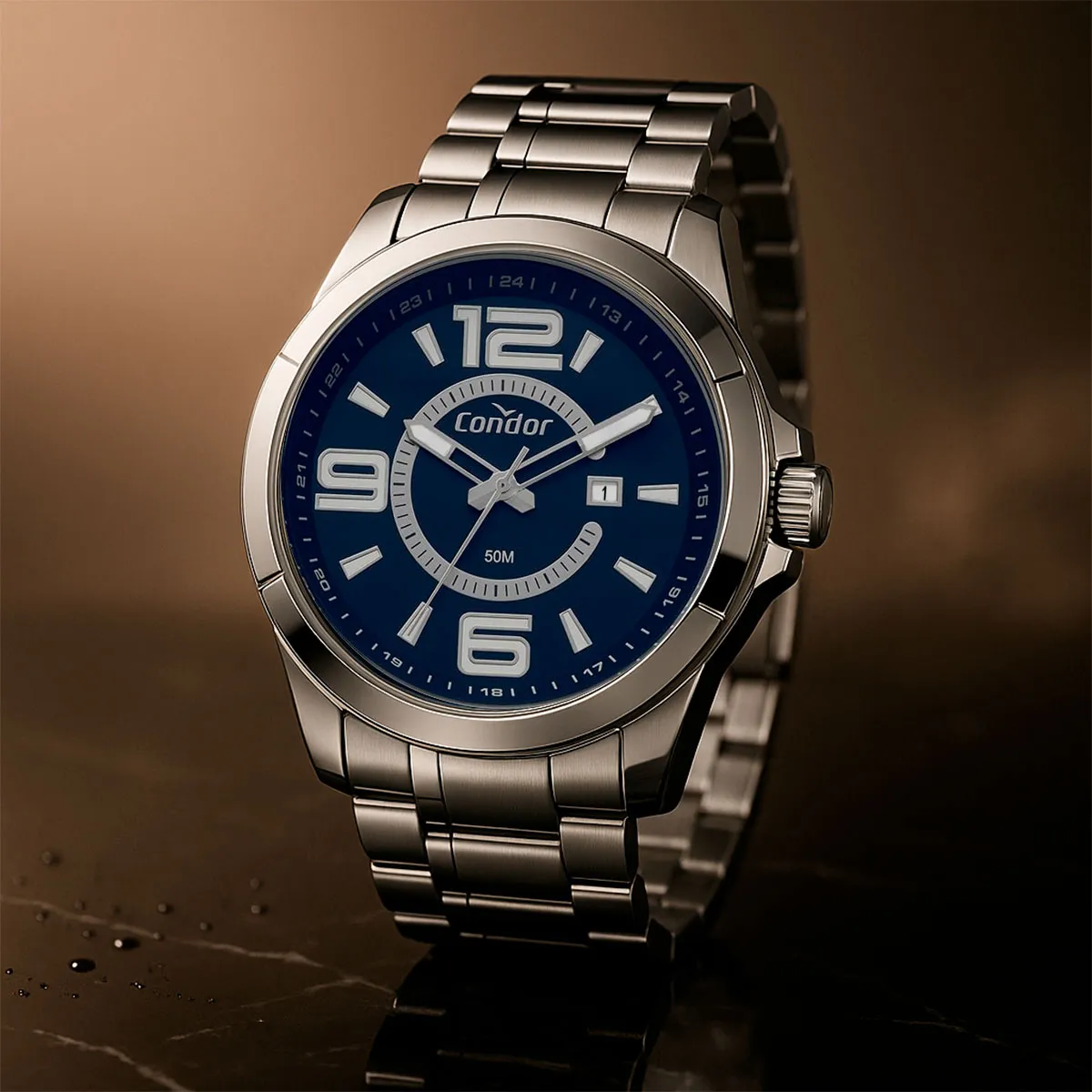 Relógio Condor Masculino Prateado Analógico Co2115mwa K4a Prateado Prateado Azul
