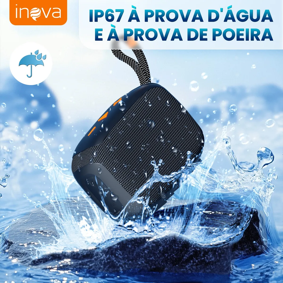 Caixa Som Bluetooth Tws Grave Potente Portátil Com Radio 15h