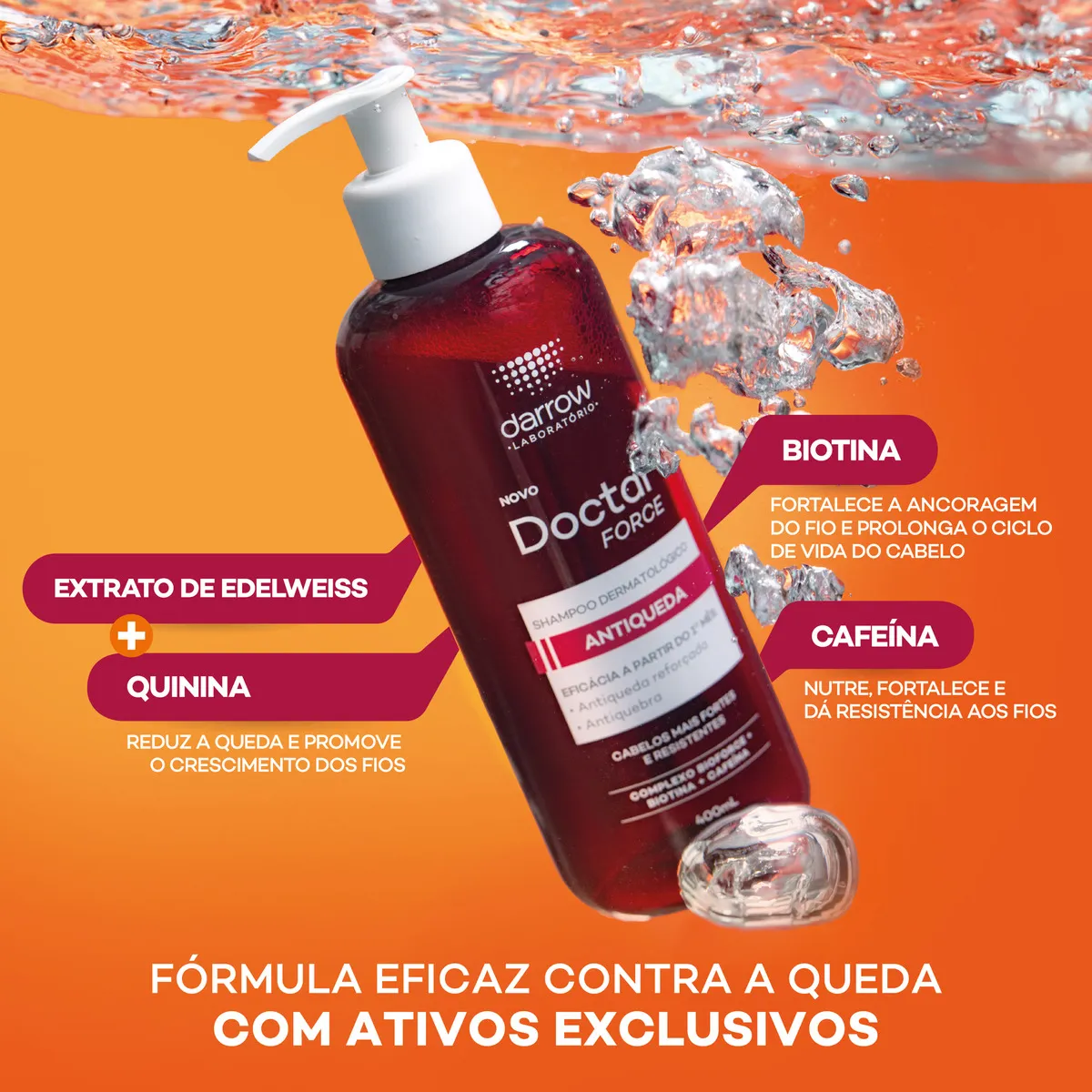 Darrow Doctar Force Shampoo Antiqueda 400ml, Shampoo Para Cabelos Fracos
