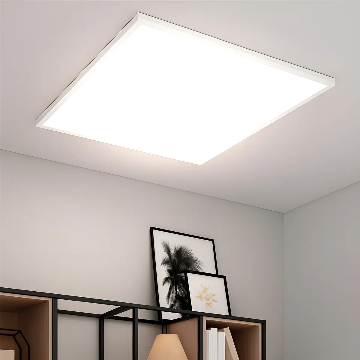 Painel Led Plafon Modular Sobrepor 60w 4000k Branco Neutro Quadrado Bivolt Escritório Alut